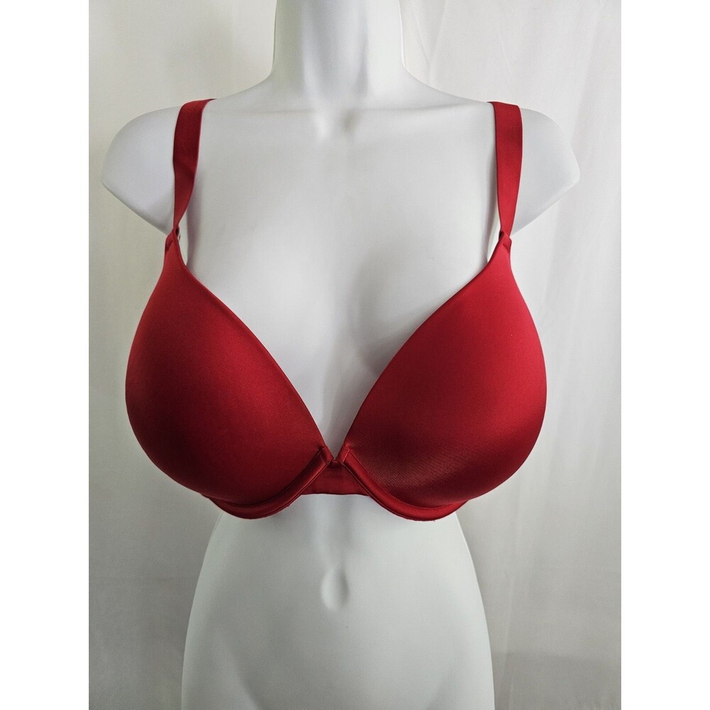 Ambrielle Bra Womens Red Underwire Plunge Size 42DD